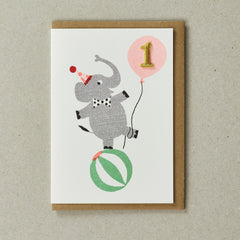 Petra Boase Age 1 Elephant Card