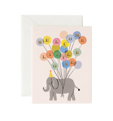 Rifle Paper Welcome Elephant New Baby Card