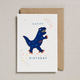 Petra Boase Iron on Patch Card - Blue Dino