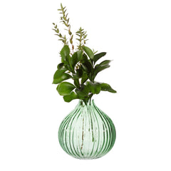 Sass & Belle Round Fluted Green Vase