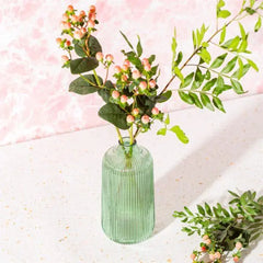 Sass & Belle Tall Fluted Vase Green