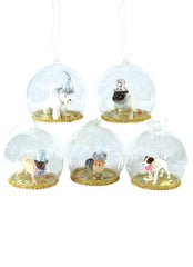 Cody Foster & Co Assorted Gold Dog Globes