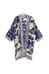 One Hundred Stars Giant Willow Blue Collar Kimono