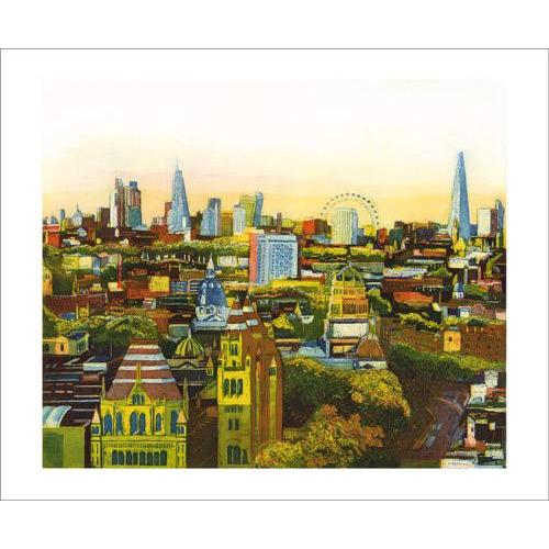 Golden City Etching Card - Art Angels by Karen Keogh