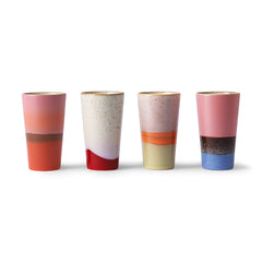 HKliving 70's Ceramics Latte Mugs - Set of 4
