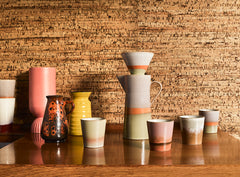 HKliving Suites Special Ceramic Ribbed Coral Flower Vase