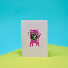 Ark Hi Cat Mini Greeting Card