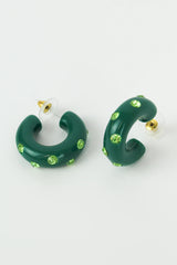 My Doris Green Chunky Gem Hoop Earrings
