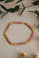 My Doris Bead and Gold Elastic Bracelet - Bronze