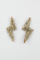 My Doris Beaded Lightning Stud Earrings - Silver