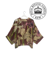 One Hundred Stars Iris Burgundy Kimono