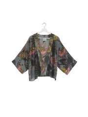 One Hundred Stars Eccentric Blooms Pewter Kimono