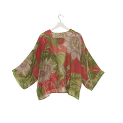 One Hundred Stars Passion Flower Red Scarlet Kimono