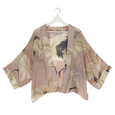 One Hundred Stars Stork Plaster Pink Kimono