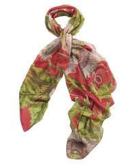 One Hundred Stars Passion Flower Scarlet Red Scarf