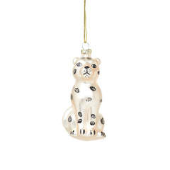 Sass & Belle Snow Leopard Shaped Bauble Christmas Tree Decoration