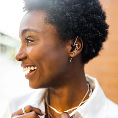 Scream Pretty - Gold Plated Lightning Bolt Ear Crawler