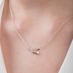 Amanda Coleman Bird On Branch Silver Necklace