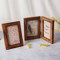 Sass & Belle Double Dark Wood Photo Frame