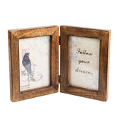 Sass & Belle Double Dark Wood Photo Frame