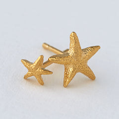 Alex Monroe Asymmetric Starfish Stud Earrings