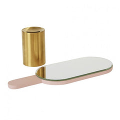 OYOY Living Renga Hand Mirror In Stand - Rose
