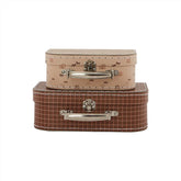 OYOY Mini Caramel / Powder Suitcase Mini Rainbow & Grid - Set of 2