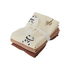 OYOY Mini Panda Vanilla Muslin Square - Set of 3