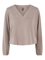 Pieces Lise LS Lounge Top - Cinder