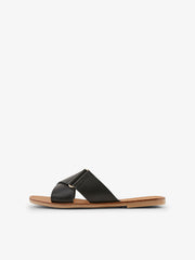 Pieces Nea Leather Sandals - Black