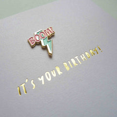 Redback Cards Boom Pin Badge Card