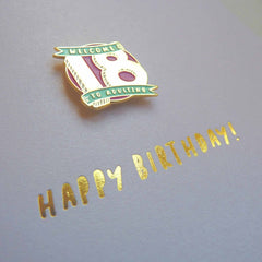 Age 18 Red Back Cards Piñata - With Enamel Pin