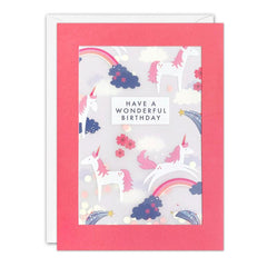 Unicorns Birthday Card with Paper Confetti by James Ellis