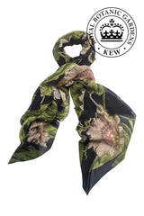 One Hundred Stars Passion Flower Black Scarf