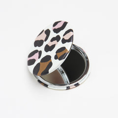 Caroline Gardner - Pink Leopard Pocket Mirror