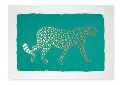 Archivist Press Cheetah Turquoise Folded Note Cards - (Pack of Five)