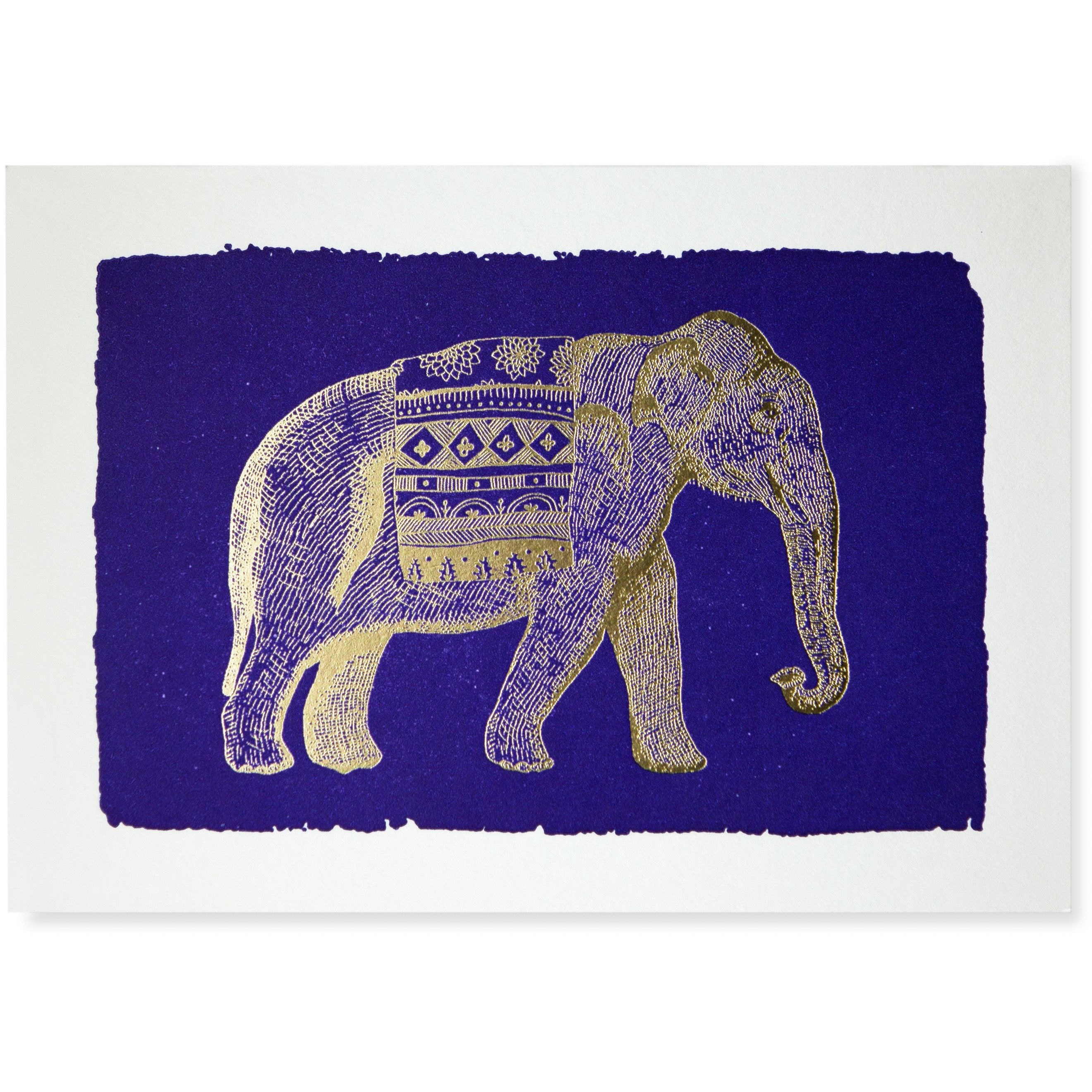 Elephant Blue Folded Note Cards - Archivist Press (Pack of Five)
