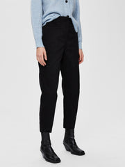 Selected Femme Organic Cotton Nora Cropped Pant - Black