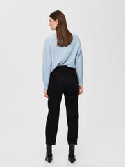 Selected Femme Organic Cotton Nora Cropped Pant - Black