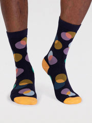 Thought Socks - Laurent Organic Cotton Circle Socks Indigo Blue