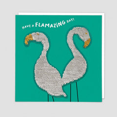 Flamingo Sequin Card - Redback Cards