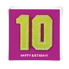 Age 10 Sequin Card - Redback cards