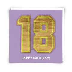 Age 18 Sequin Card - Redback Cards
