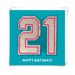 Age 21 Sequin Card - Redback Cards