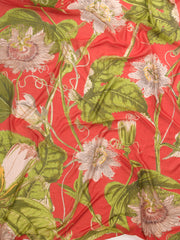 One Hundred Stars Passion Flower Scarlet Red Scarf