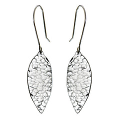 Just Trade Meadow Large Leaf Earrings Silver