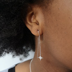 Scream Pretty - Gold Plated Starburst Threader Earrings