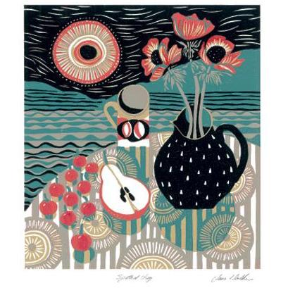 Spotted Jug Linocut Card - Art Angels by Jane Walker