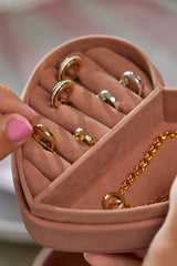 Estella Bartlett Velvet Heart Jewellery Box - Dusky Pink