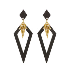 Toolally Arrowheads Earrings - Black and Glitter
